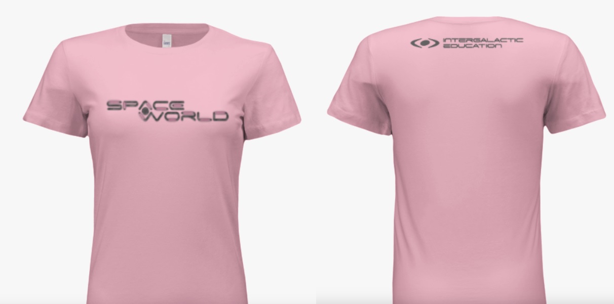 Intergalactic Education women's pink spaceworld t shirt